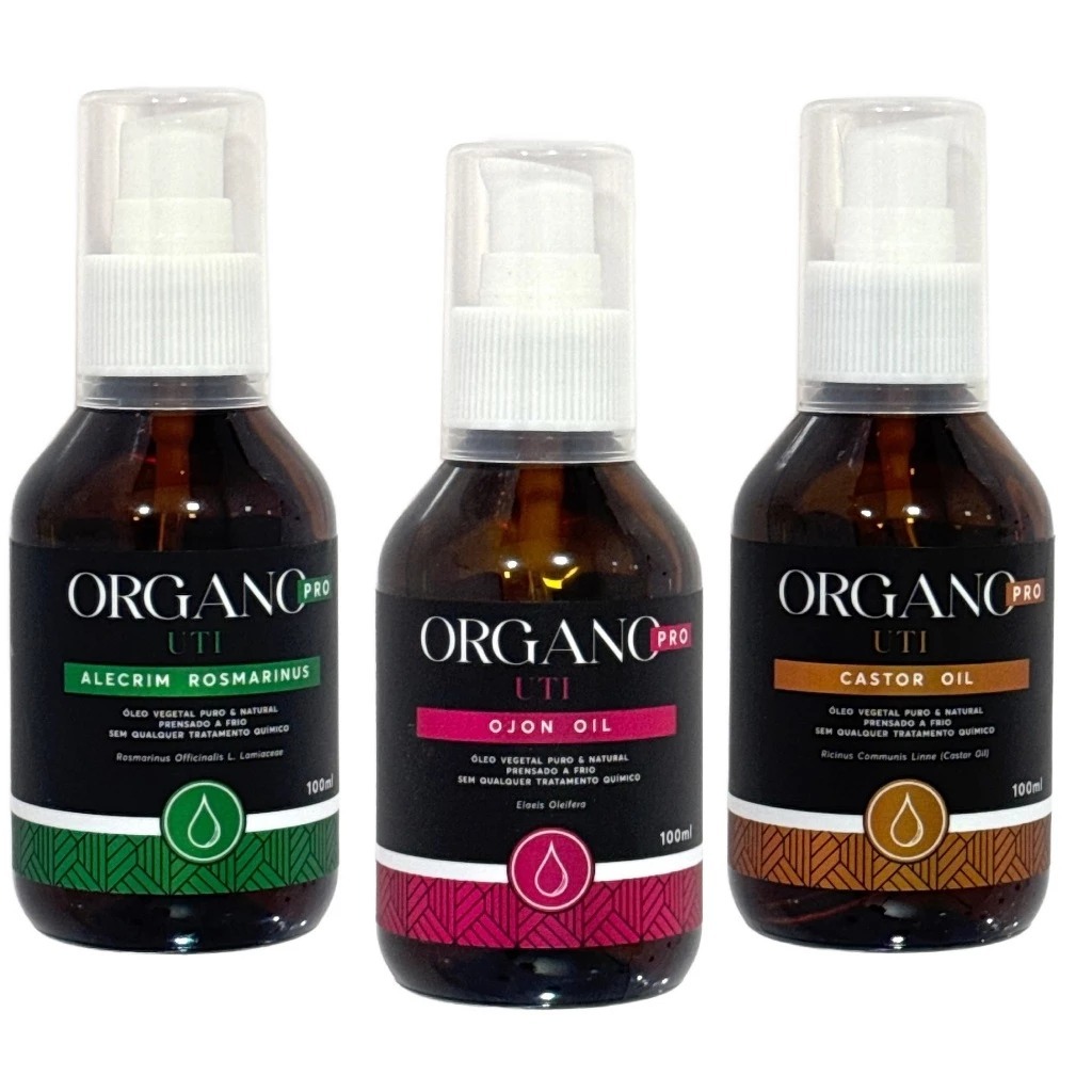 Kit Terapia Capilar - Ojon, Alecrim, Mamona - 100% Puro tenha cabelos saudaveis com a organo top bel