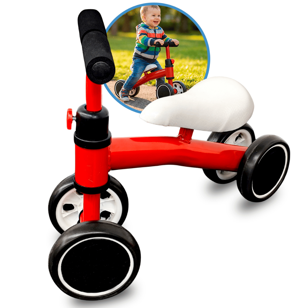 Bicicleta De Equilíbrio Infantil Sem Pedal 40kg 4 Rodas Criança Bebê Andador