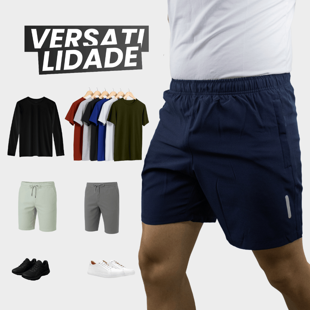 Shorts Calção Masculino Esportivo Com Bolso Tactel Lycra Treino Verão Bermuda Tactel Masculina Praia Mauricinho