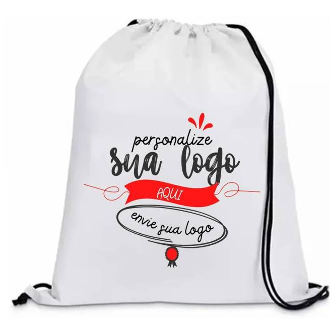 Mochila Saco Personalizada com sua estampa/logo Empresa Academia Pilates (30x40)