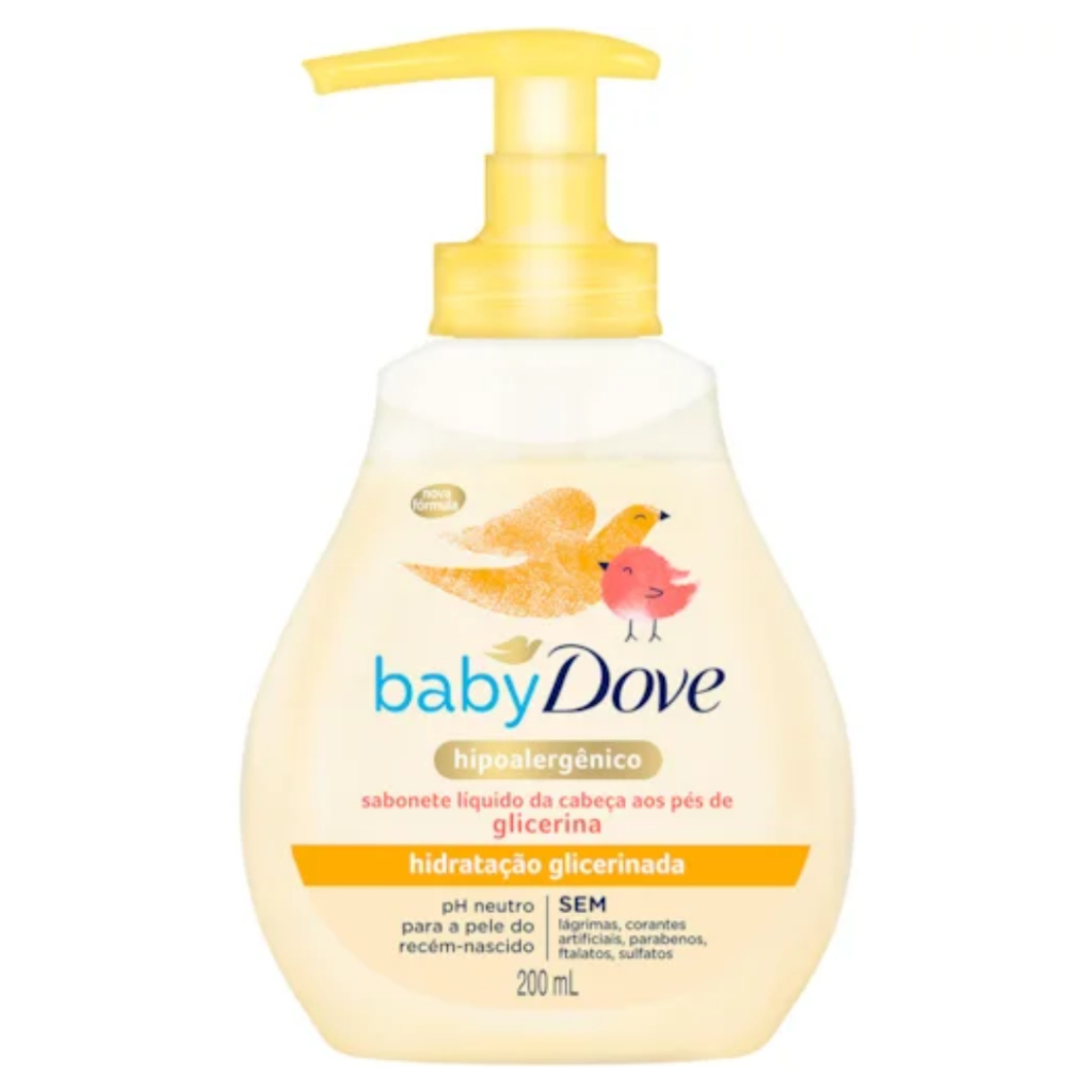 Sabonete Líquido Dove Baby Hidratação Glicerinada 200ml - Suave, pH Neutro, Hipoalergênico