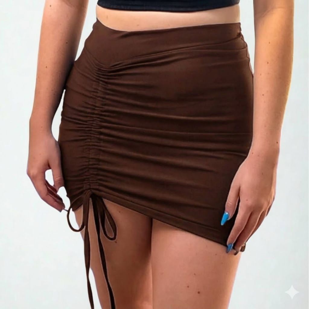Saia Drapeada Curta Feminina Suplex Festas Baladas Dia a Dia Look Estiloso Moderno