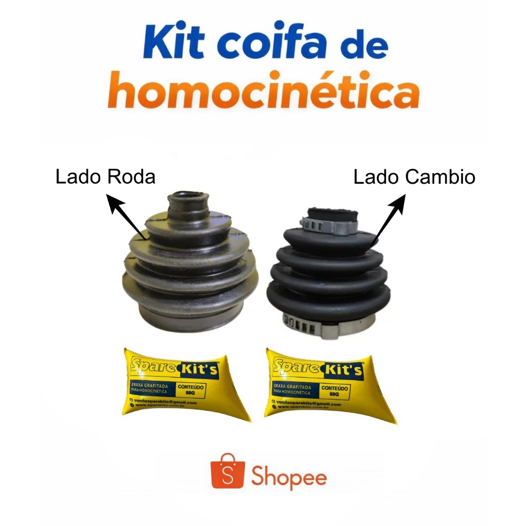 Kit Coifa Homocinetica Roda e Cambio Gol Parati Saveiro G1 G2 G3 G4