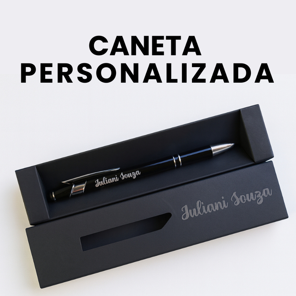 Caneta Touch de Metal Personalizada com Caixa Gravada Nome Empresa ou Logo