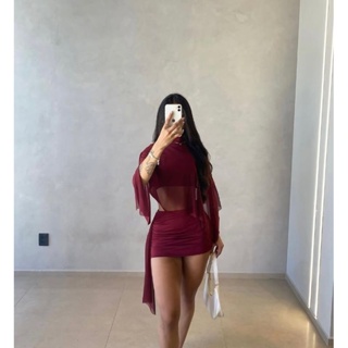 Tendencia top e saia estetico em Oferta na Shopee