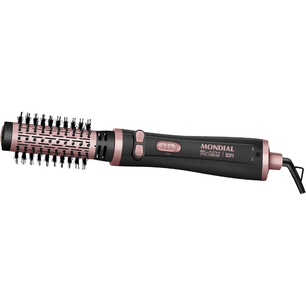 ESCOVA ROTATIVA MONDIAL BLACK ROSE ERB-01 1200W BIVOLT (PRETO/GOLDEN ROSE)