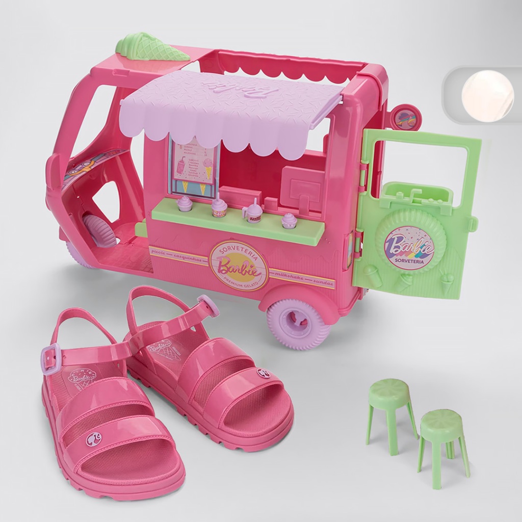 Sandalia Barbie Sorveteria Movel Grendene Kids Menina 23221 em Oferta na Shopee