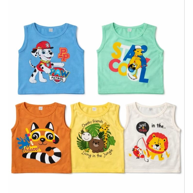 kit com 3 camisetas regatas, meninos de 2, 4, 6 e 8 anos, cores e estampas variadas, 100%algodao. em Oferta na Shopee