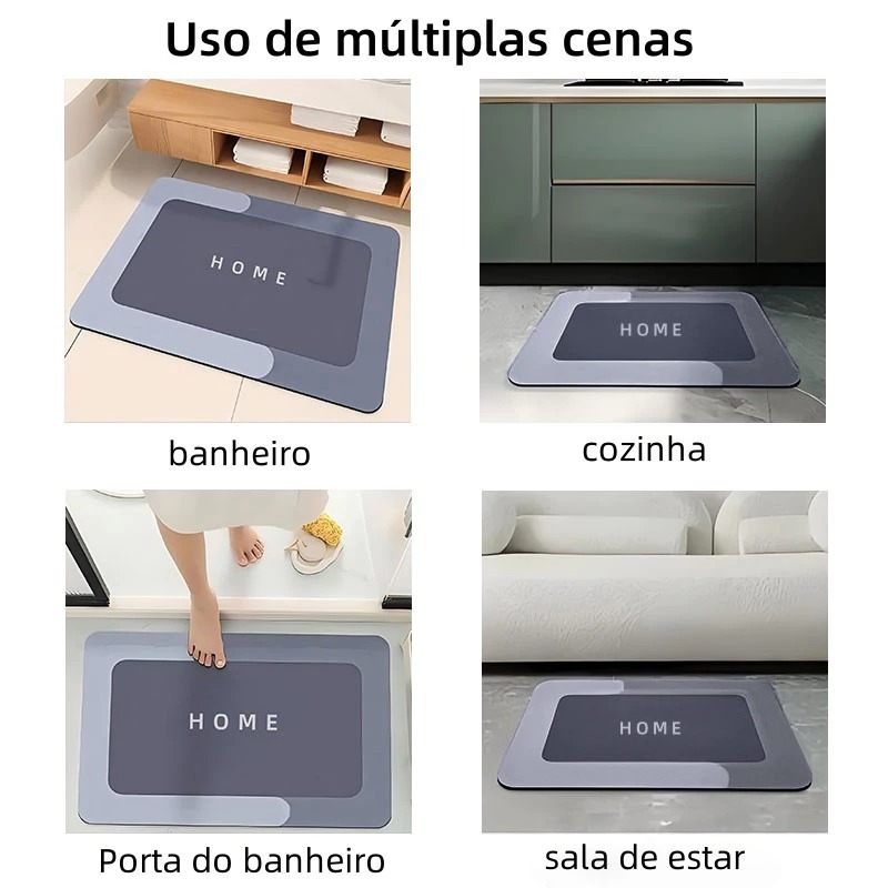 Tapete Antiderrapante de Banheiro Super Absorvente,Tapete Absorvente Antiderrapante Para Banheiro/Porta De Entrada