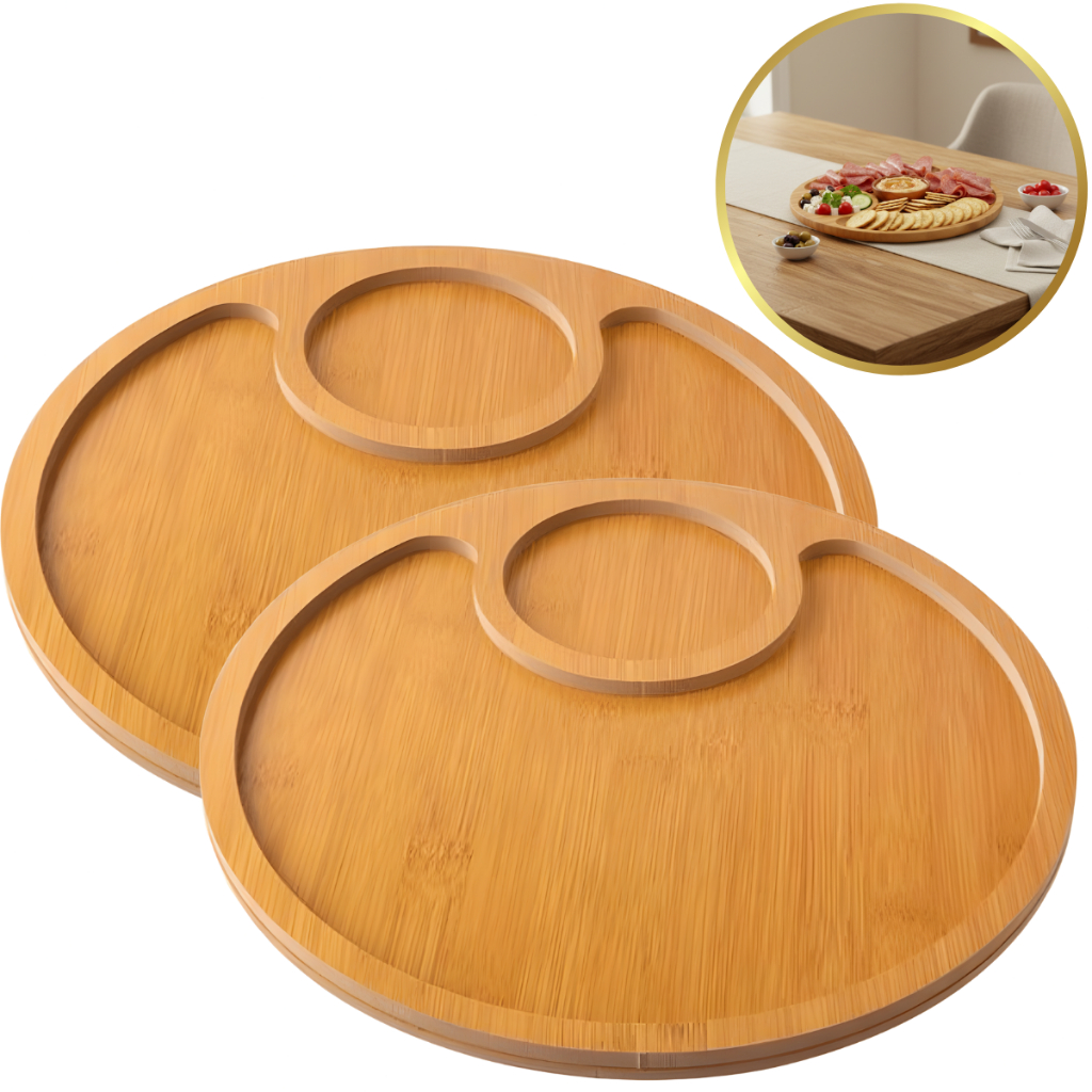 KIT 2 Petisqueira Redonda Servir Petiscos Frutas 29x29