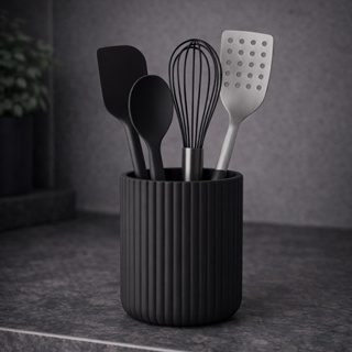 Porta Talheres Moderno Preto — Funcional l Cozinha Organizada l Alta Durabilidade em Oferta na Shopee
