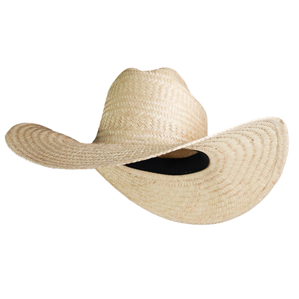 Chapéu Cowboy Pantaneiro Em Palha Natural Estilo Rodeio Country Sertanejo Unissex Aba Curva