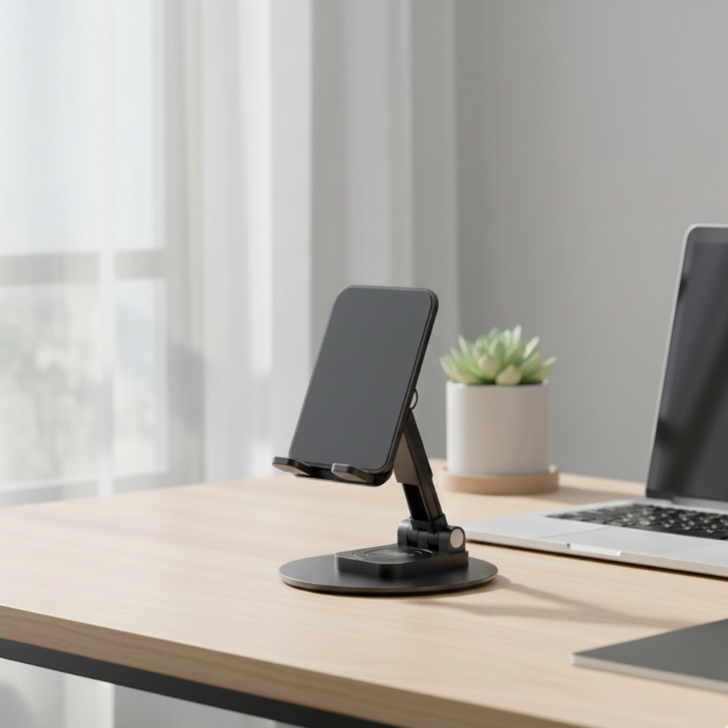 Suporte para Celular de mesa Ajustável Giratório Produto novo e lacrado ideal para trabalho gravar