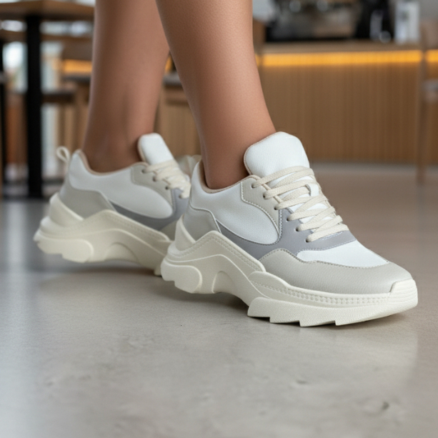 Tênis Feminino Tratorado Sneaker Casual Plataforma Resistente Confortável Estiloso Moderno Em Alta