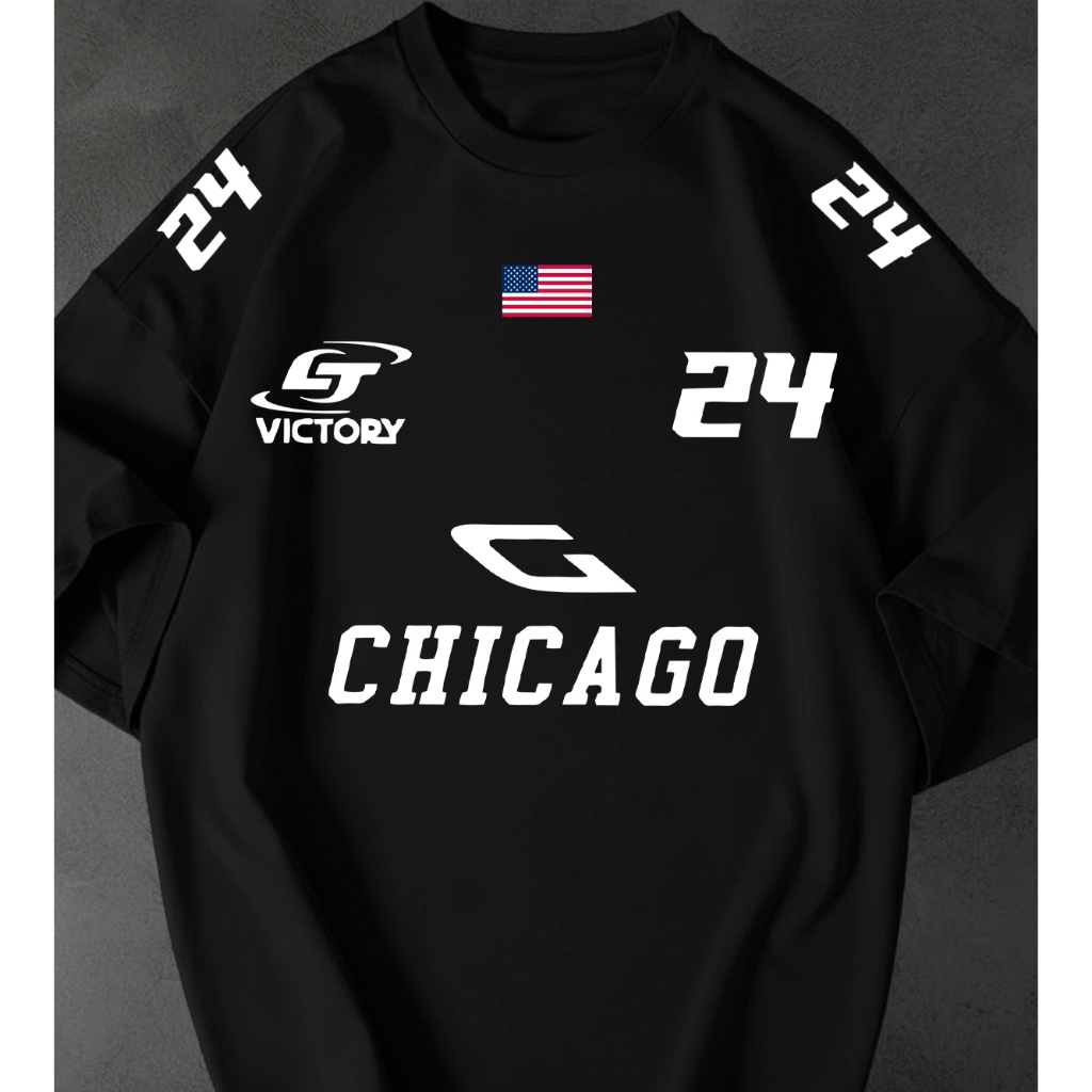 Camisetão Feminina Chicago 24 Estampada Streetwear Oversized Estilosa Tshirt 100% Algodão Premium