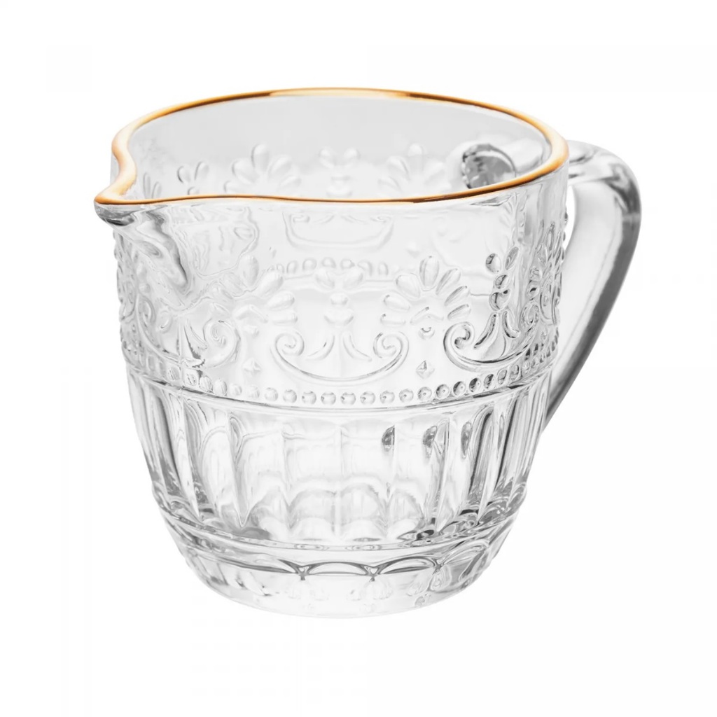 Leiteira Mauve com Fio de Ouro / transparente 230ml Cristal - Wolff