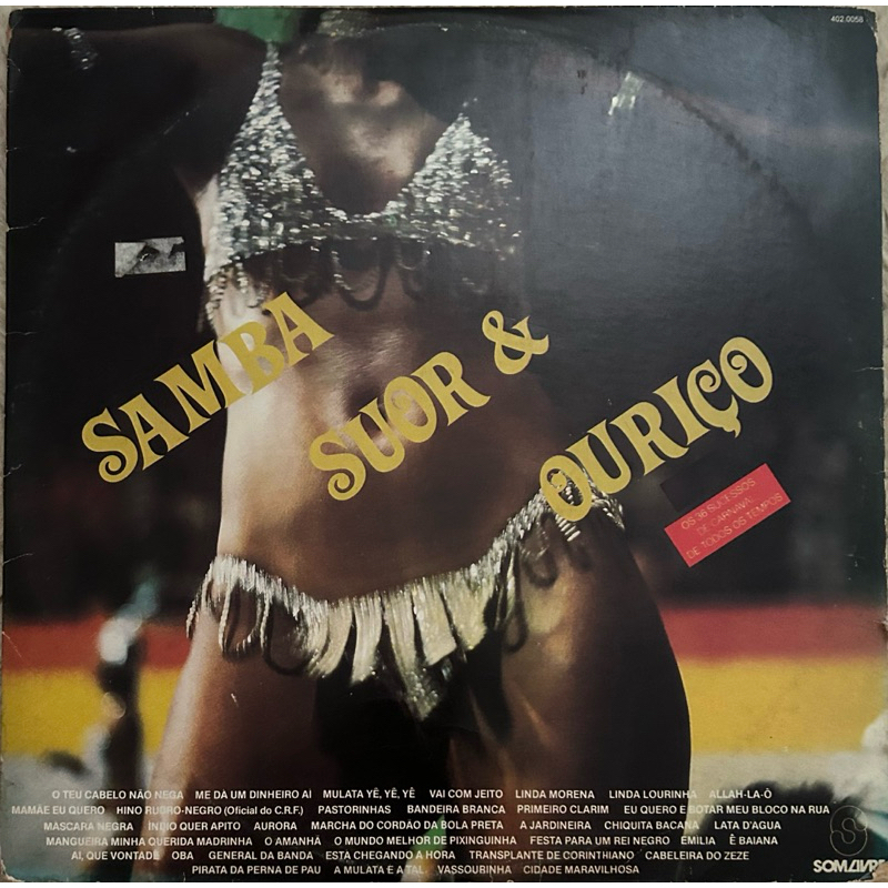 Disco de Vinil LP Samba, Suor e Ouriço Vol. VI O Melhor Carnaval de Todos os Tempos (Sambalivre)