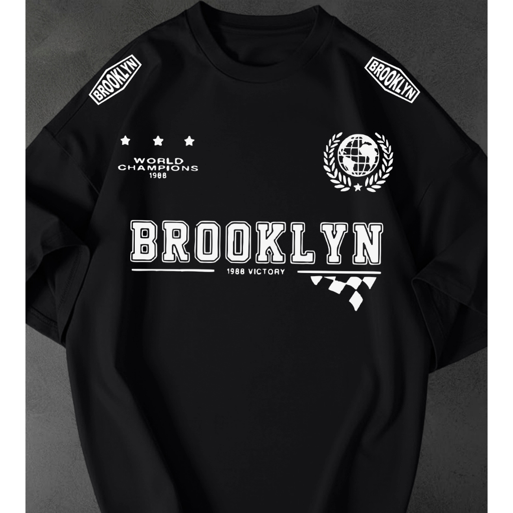 Camisetão Feminina Brooklyn Estampada Streetwear Oversized Estilosa Tshirt 100% Algodão Premium em Oferta na Shopee