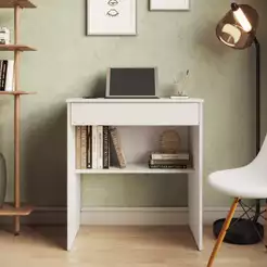 Escrivaninha Quarto Com Gaveta e Prateleira Simples Montagem Multiuso para Computador