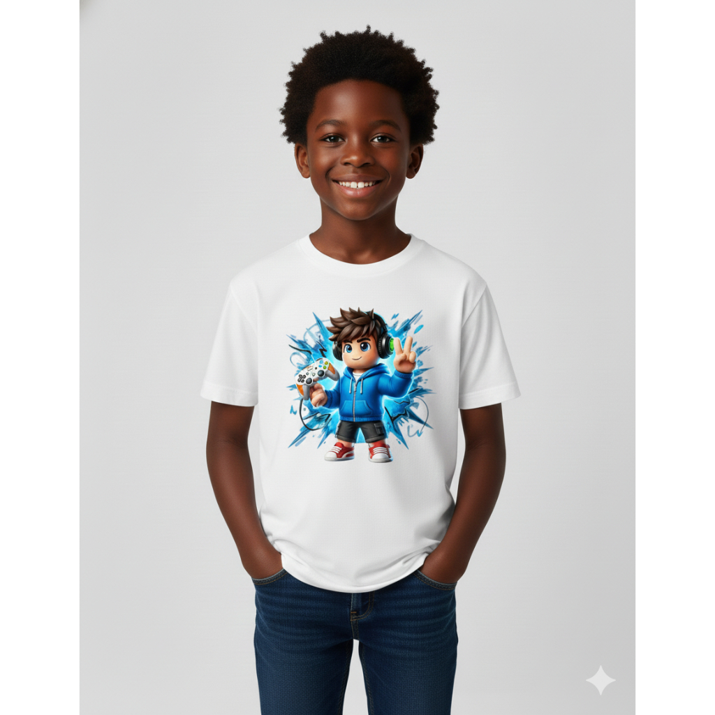 Camiseta Gamer Roblox Jogo Infantil e Juvenil Unissex - Diversas Estampas Blusa Manga Curta Confortável .