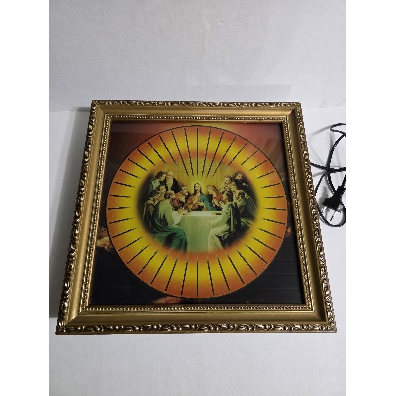 quadro de parede luminoso Santa ceia antigo C3623