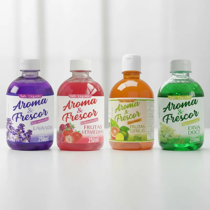 Kit 4 Sabonetes Liquido Aroma e Frescor 250 ml em Oferta na Shopee