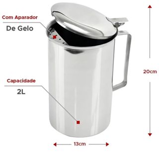 Wincy Jarra Inox 2 Litros Aparador Gelo Tampa Buffet Restaurante Prata em Oferta na Shopee