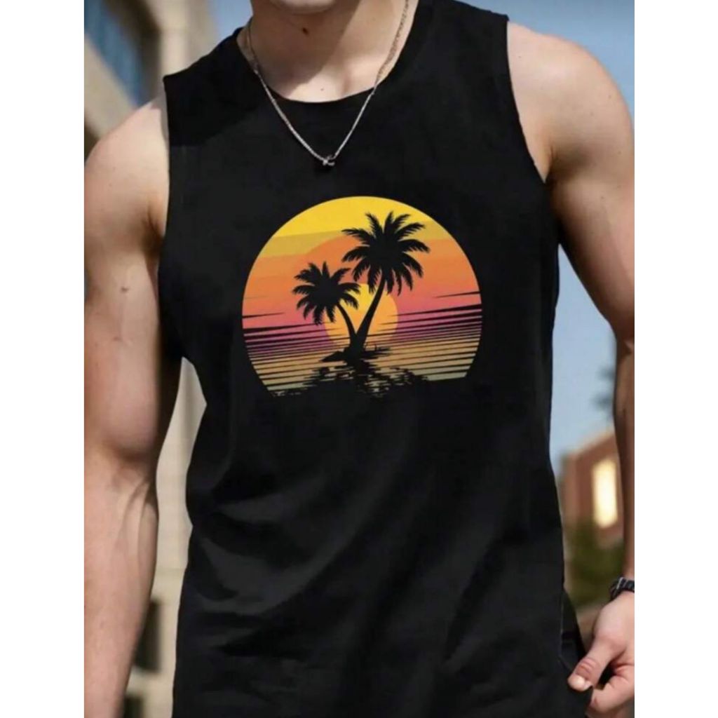 POLAR BEAR Regata Estilo Machao Estampado POR DO SOl Unissex em Oferta na Shopee