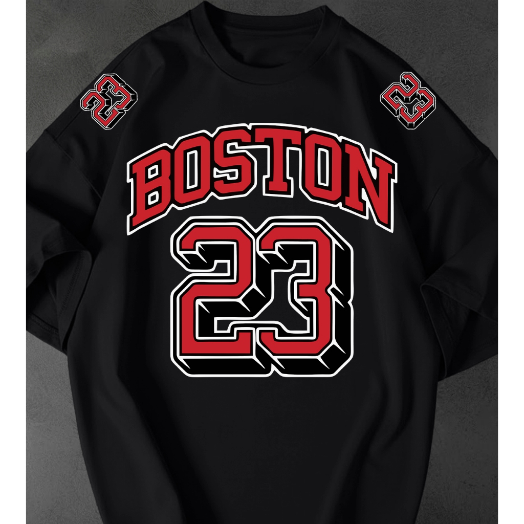 Camisetão Feminina Boston 23 Estampada Streetwear Oversized Estilosa Tshirt 100% Algodão Premium