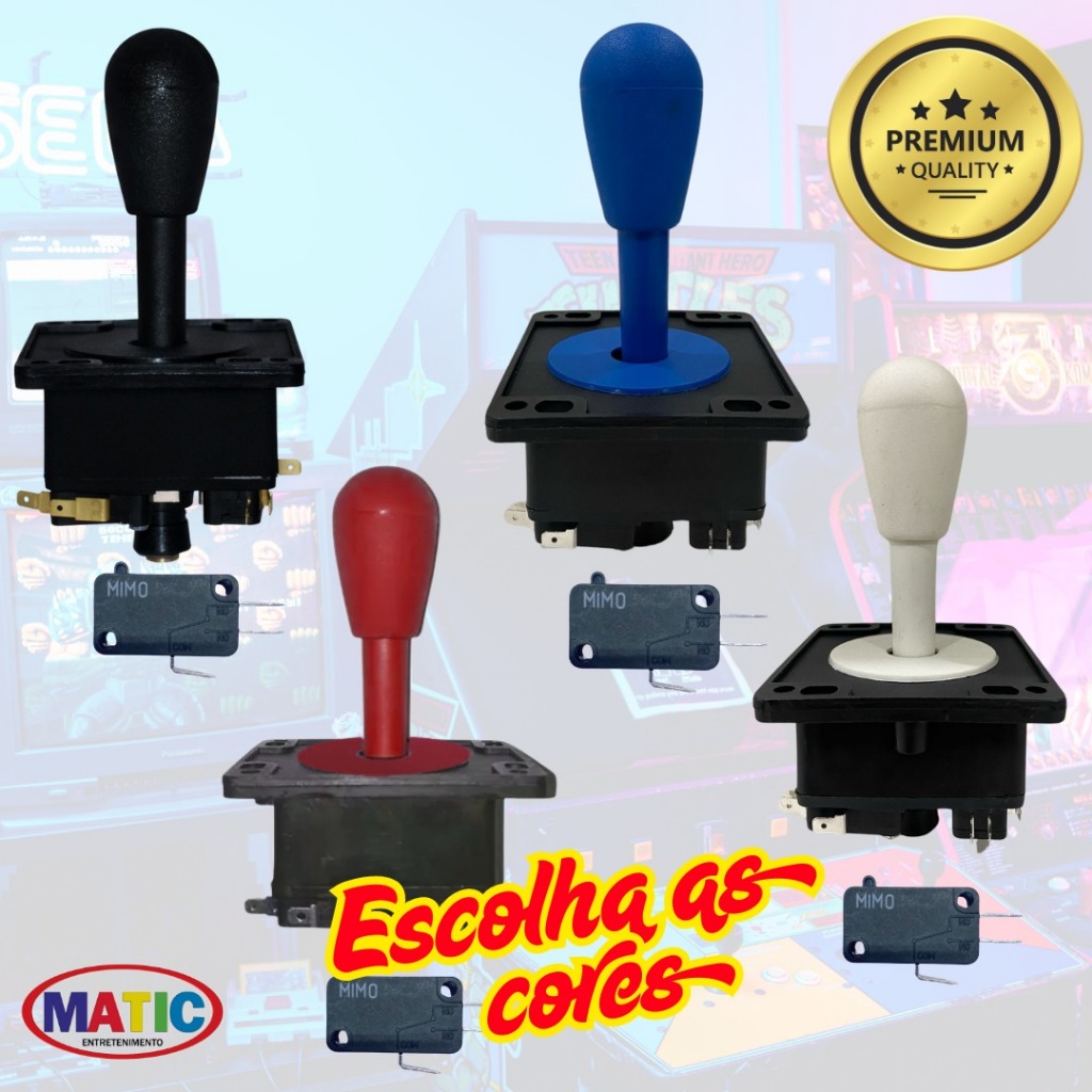 10 Manches Joystick Comando Controle Fliperama Arcade Eletromatic