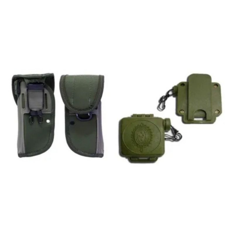kit coldre ambidestro + fiel retrátil verde oliva