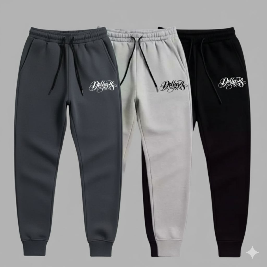 KIT 2 CALÇAS MOLETOM MOLETINHO DOLLARS JOGGER SLIM UNISSEX OFERTA PROMOÇÃO ACADEMIA TREINAR