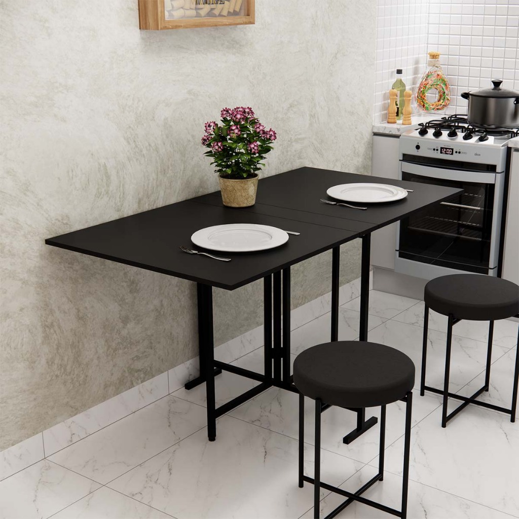 Mesa Articulada Dobrável 6 Lugares Multiuso Compacta Mesa de Jantar Dobravel