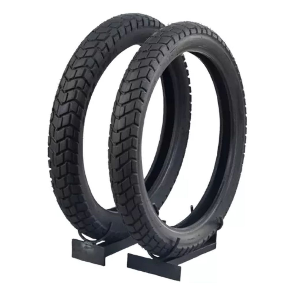 Pneu 90/90-18 + 275-18 Dianteiro/Traseiro Borrachudão Moto Honda Cg 99 Titan 2000 Fan 125 150 Ks Es — imagem 2 de 2