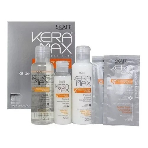 Kit de Cauterização Keramax Reconstrução Capilar 3R - Reposição, Reparação e Resistência - 328g - Até 4 Aplicações