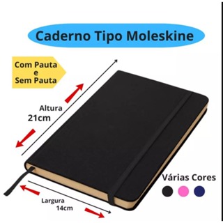 Caderneta tipo Moleskine 14x21 SKETCHBOOK SEM pauta (para DESENHO)/ COM pauta (para ESCREVER) em Oferta na Shopee