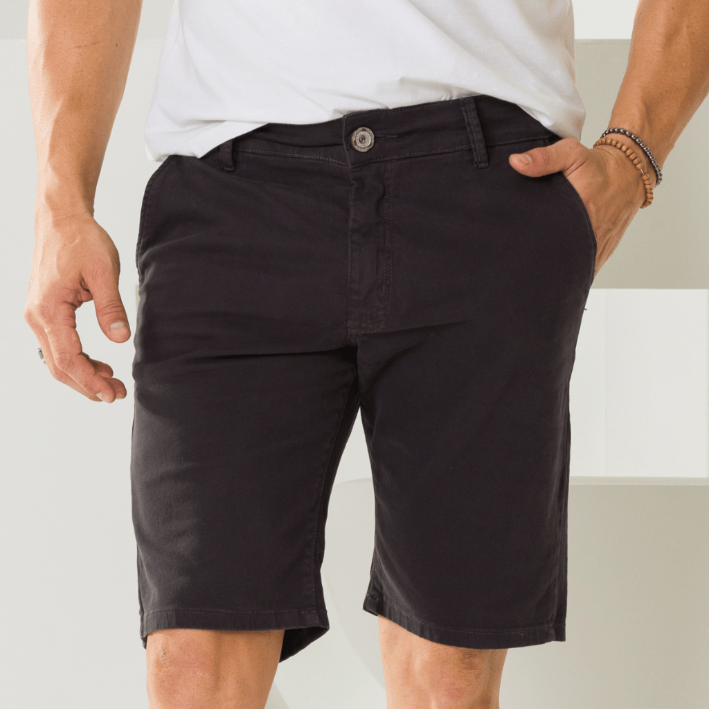 Bermuda Masculina Sarja Sport Fino Casual Confortável Moderna Verão Bolso Frontal Elastano Slim