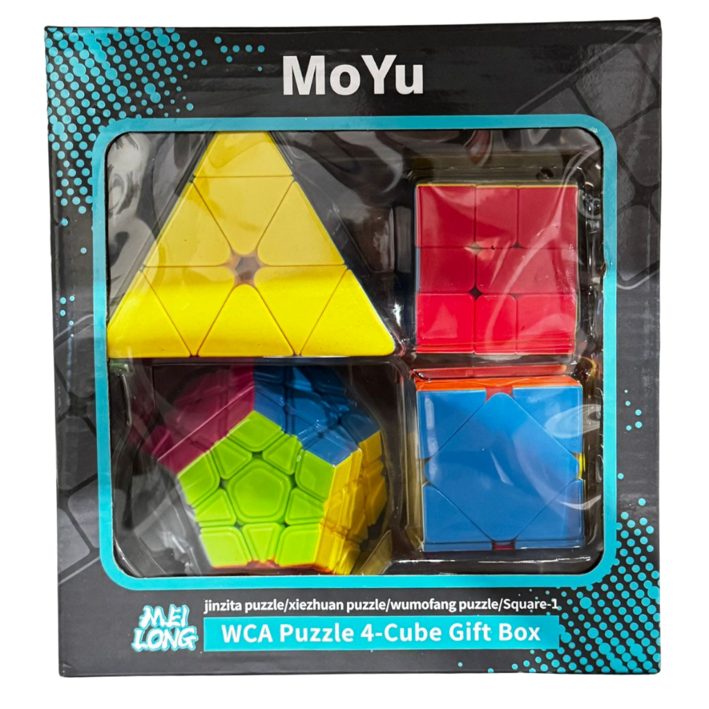 Box Kit 4 Cubo Magico Moyu Megamix Piramix Square 1 Skewb Moyu Presente Pluze Divertido