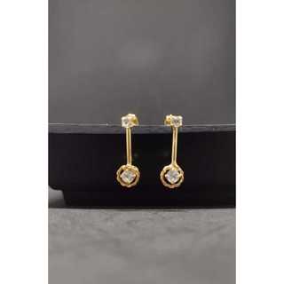 Brinco pedra dourado - banhado a ouro - acessório da moda - acessório feminino