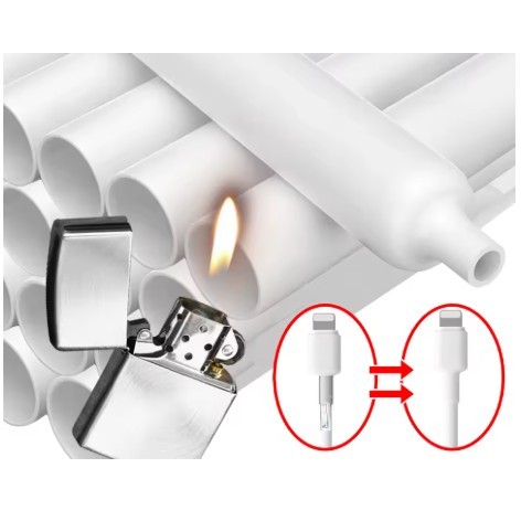 Par de Capa tubo termo retrátil p/cabos de carregador em geral, envoltório de fio elétrico, à prova d'água em Oferta na Shopee