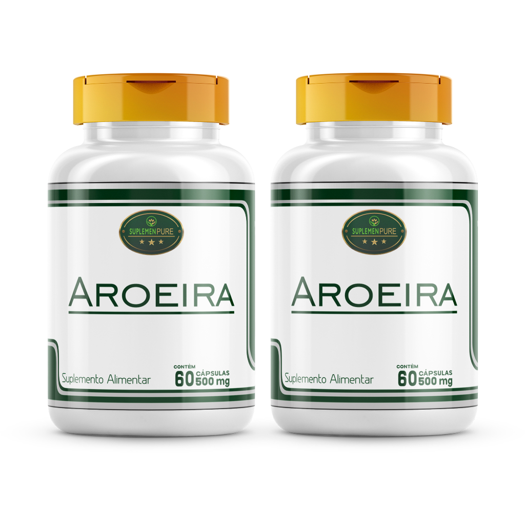 Kit 2 Potes - Aroeira ( Extrato 100% Natural ) 500 Mg - 60 cápsulas