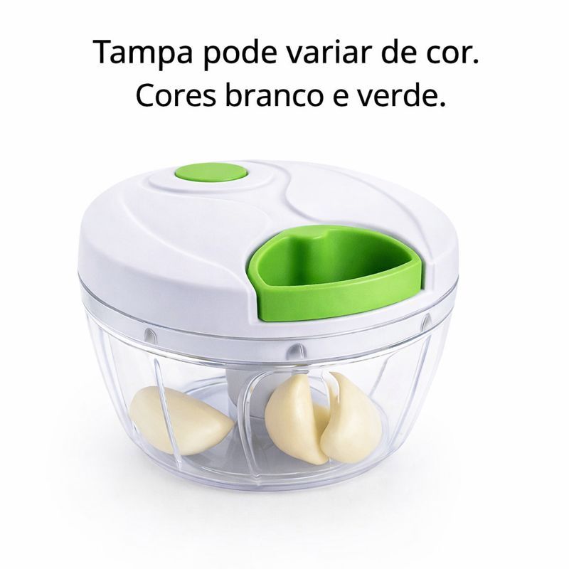 Processador Triturador e Moedor de Alimentos Manual Grande 3 Laminas 400ML