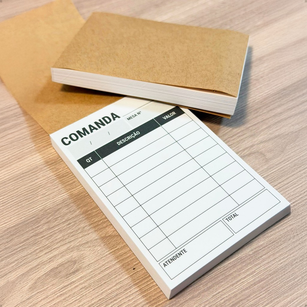 10/20 Blocos De Comanda  7x10cm Com 100 Folhas Anotações