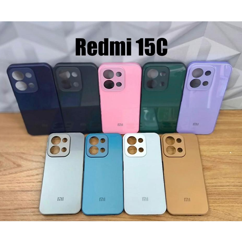 CAPA CASE CAPINHA PREMIUM P/XIAOMI REDMI 15C VELUDO POR DENTRO AG_GLASS PHONE CASE LUXO SOFISTICAÇÃO