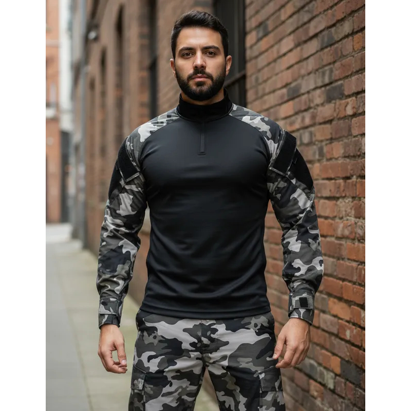 Camisa Combat Shirt Choque Black Safo UV50+ Ripstop Profissional