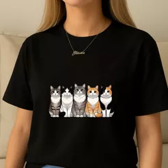 Blusa Feminina Gatos Variados Estampa Exclusiva Tendência