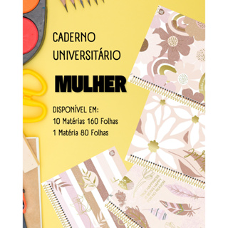 CADERNO UNIVERSITÁRIO ANIMATIVA MULHER-Escolha a Estampa em Oferta na Shopee