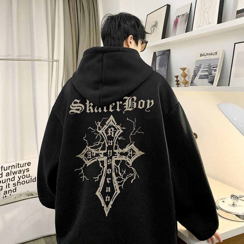 Agasalho Moletom Canguru Unissex Cruz Personalizada Estampado Flanelado