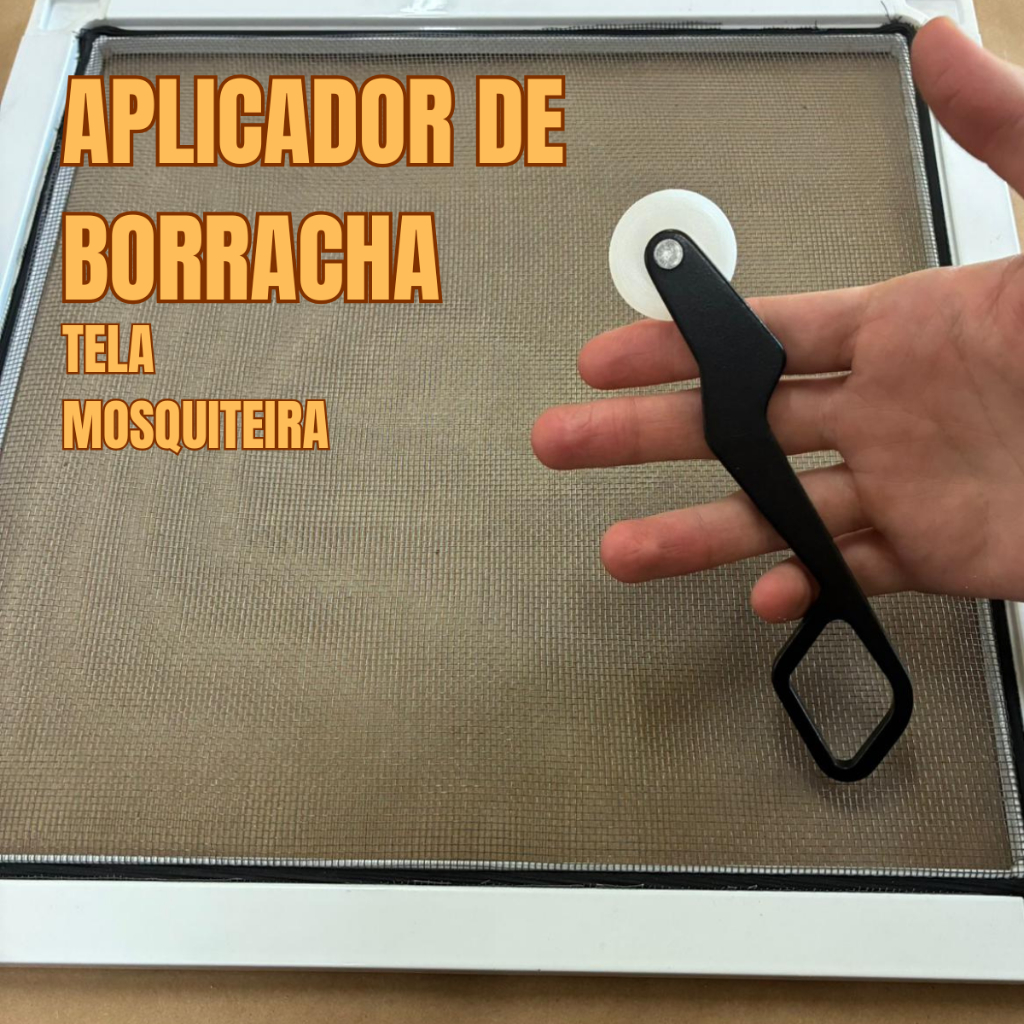 Rolete aplicador de borracha tela mosquiteiro