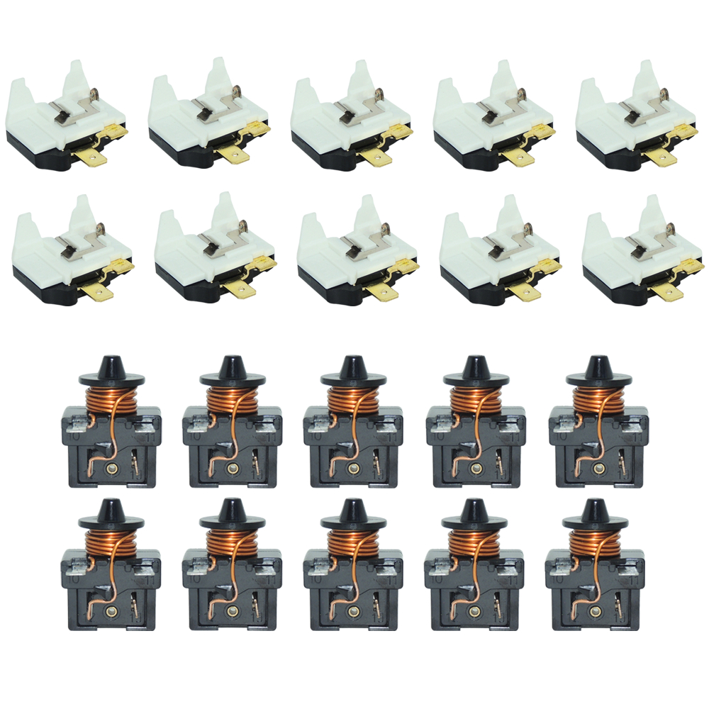 10 KITS RELE EMBRACO 1/5 110V E PROTETOR TÉRMICO 1/5 10A 110V - PARA GELADEIRA COM COMPRESSORES EMBRACO EGAS E FF